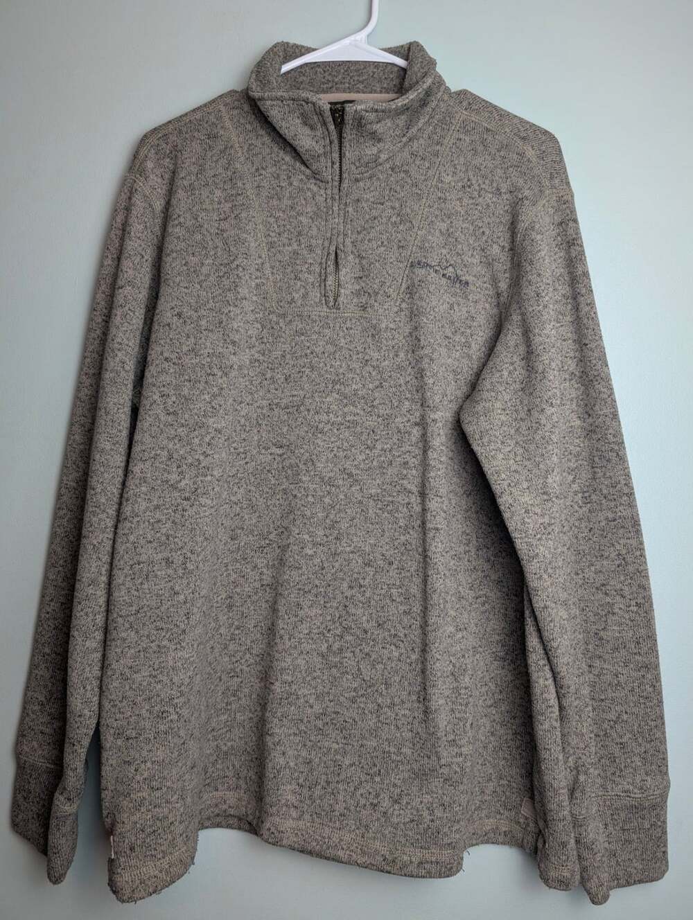 ​Gorpcore Outdoorsy Eddie Bauer Mens Large Gray Heather Fleece Quarter Zip